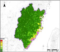 遥感数据反演福建省植被指数（NDVI）数据服务