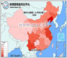 2008年城区人口密度
