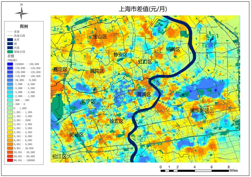 上海市差值