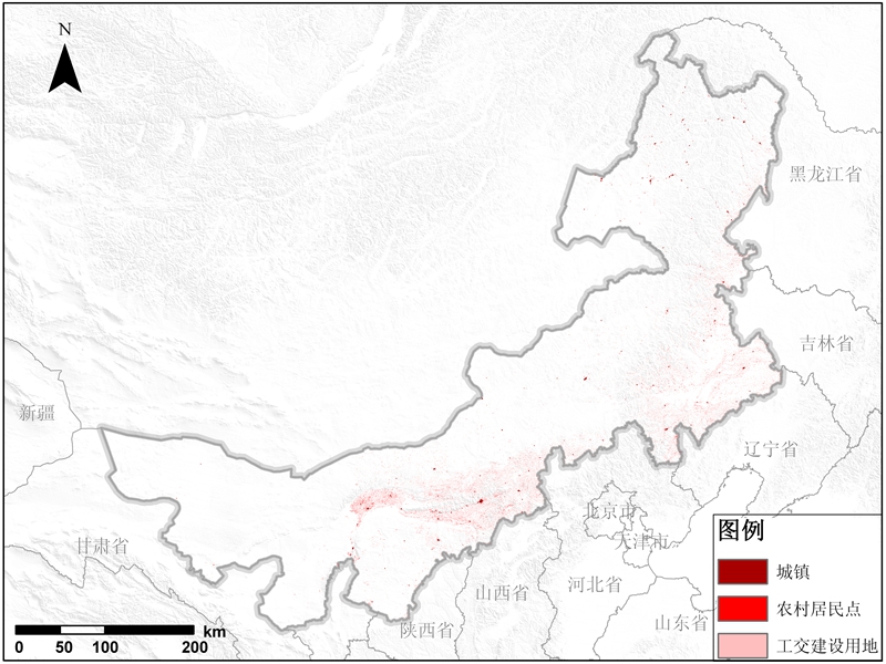 内蒙古建设用地空间分布数据产品