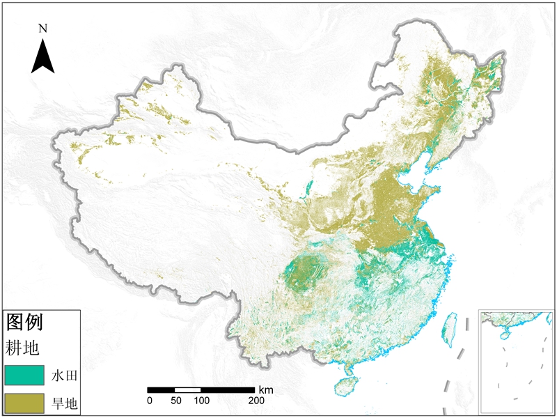 中国耕地分布图