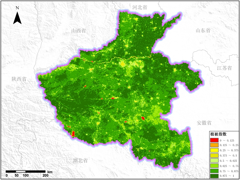 遥感数据反演河南省植被指数(ndvi)产品