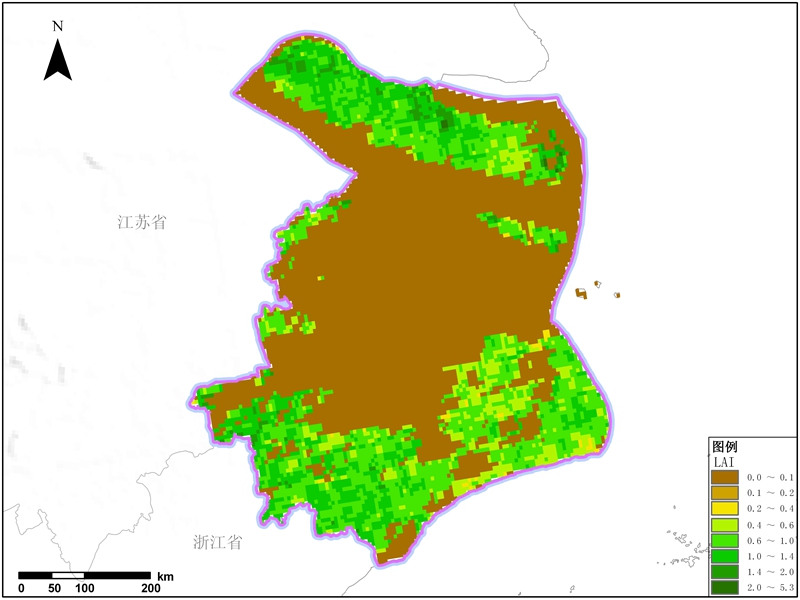 上海市叶面积指数