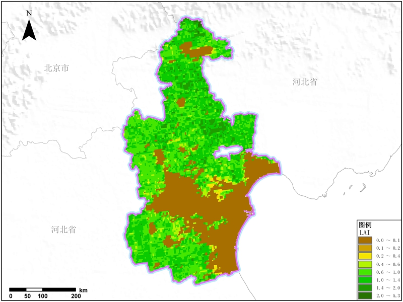 天津市叶面积指数