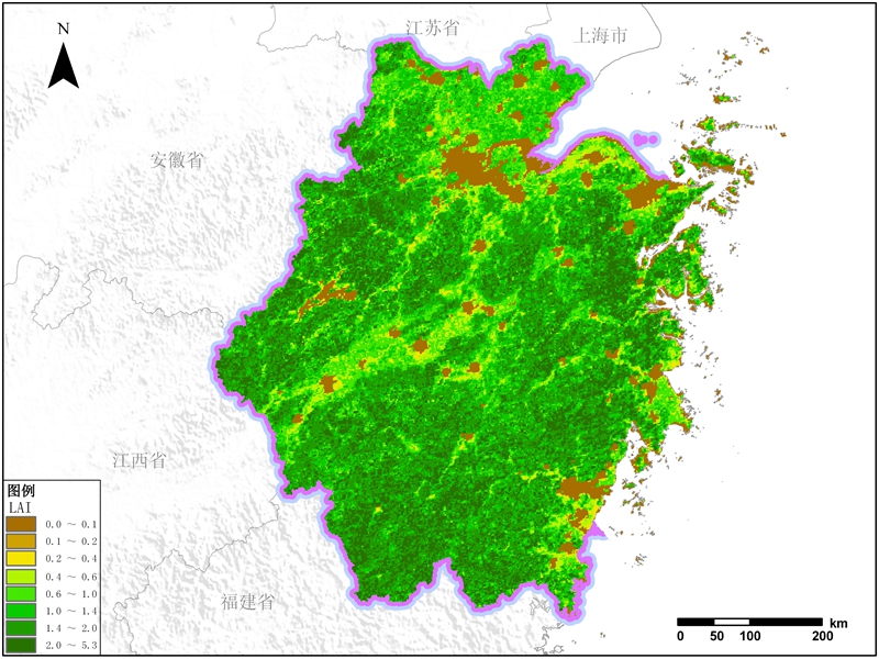浙江省叶面积指数