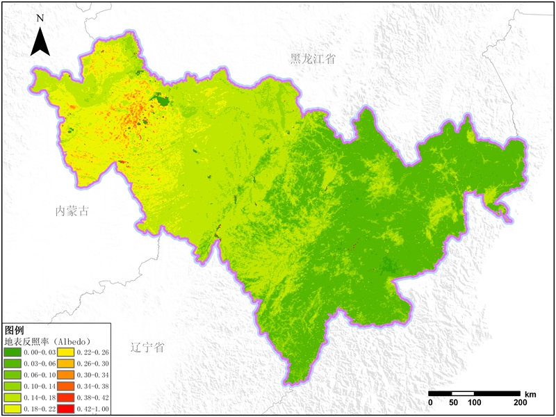 吉林省地表反照率