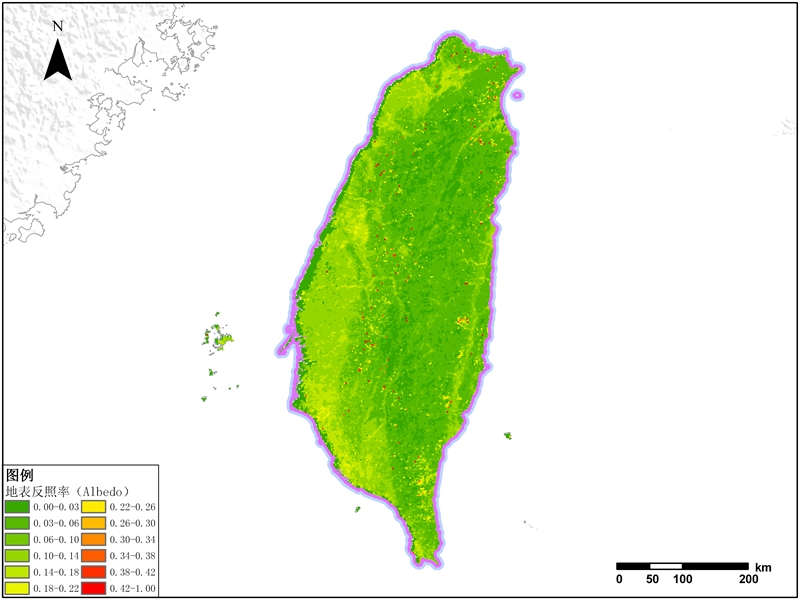 台湾省地表反照率数据