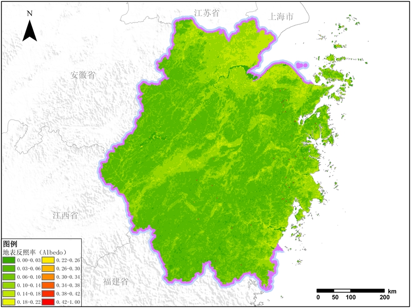 浙江省地表反照率数据