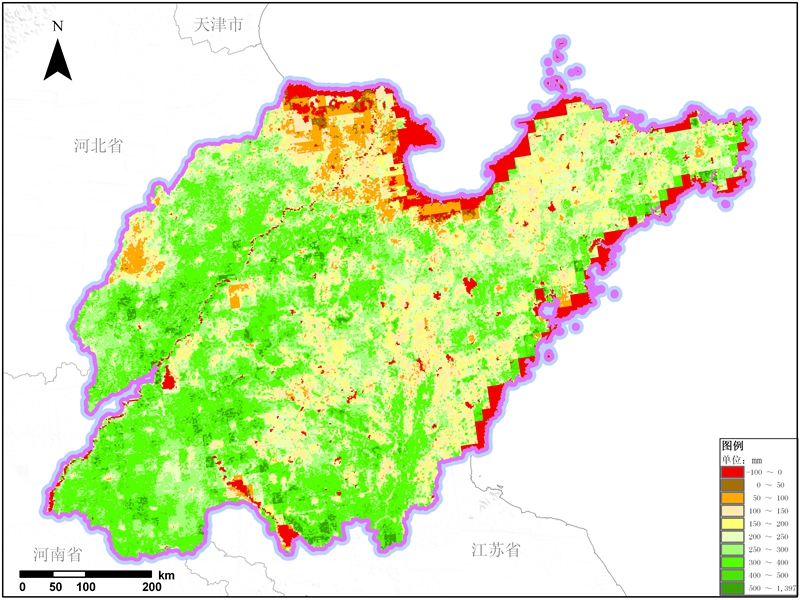 山东省蒸腾与蒸散数据