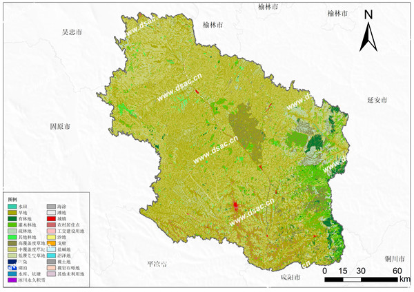 1996年,庆阳市土地总面积为238730.83公顷,其中耕地为29645.