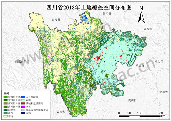 四川省和贵州省2000年,2013年土地覆盖数据图片