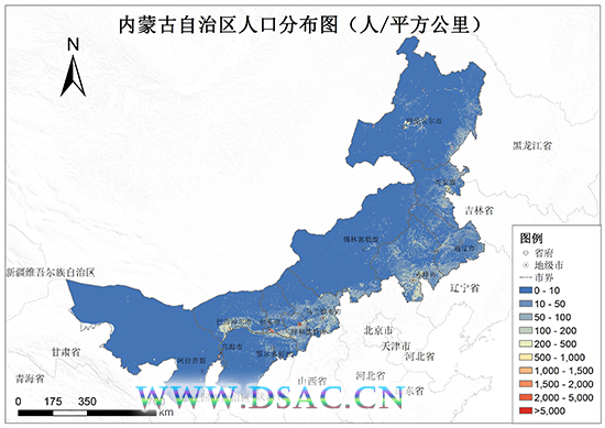 中国人口分布图_内蒙古人口分布图