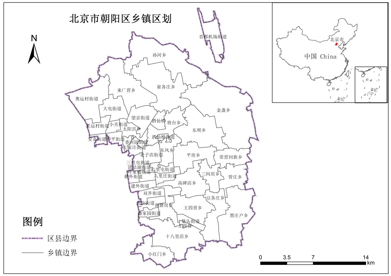 北京市朝阳区乡镇行政区划图片