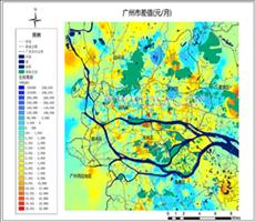 广州市2018年（上半年）工资与房租差值热点图   