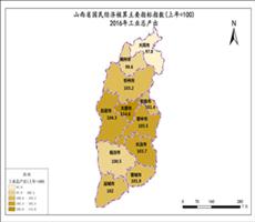 山西省2016年工业总产出（指数）