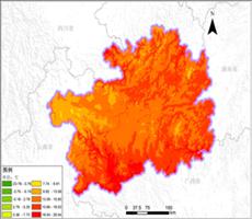 贵州省多年平均气温空间分布数据服务