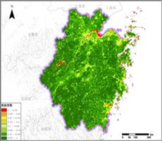 遥感数据反演浙江省植被指数（NDVI）产品