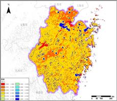 遥感数据反演浙江省比辐射率产品（Emiss）