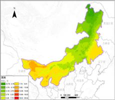 内蒙古多年平均气温空间分布数据服务
