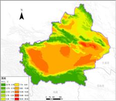 新疆平均气温空间分布数据服务
