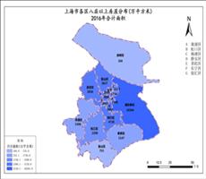上海市2016年合计面积（各区八层以上房屋分布）