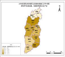 山西省2016年交通运输、 仓储和邮政业总产出（指数）