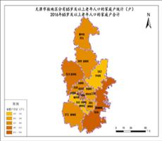 天津2016年65岁及以上老年人口的家庭户合计