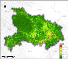 遥感数据反演湖北省植被指数（NDVI）产品