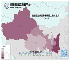 2013年西北在职职工养老保险人数
