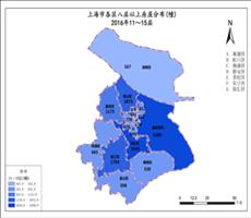 上海市2016年11-15层幢数（各区八层以上房屋分布）