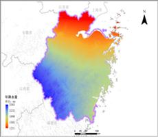 浙江省年降雨量空间分布数据