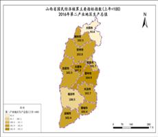 山西省2016年第二产业地区生产总值（指数）