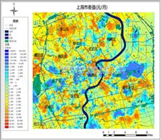 上海市2018年（上半年）工资与房租差值热点图   