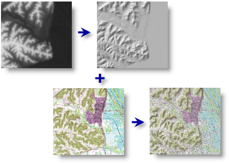 ArcGIS教程：将山体阴影 DEM 与扫描地图进行合并