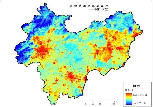 基于Modis的遥感数据的地表温度的获取解决方案----以京津唐为例