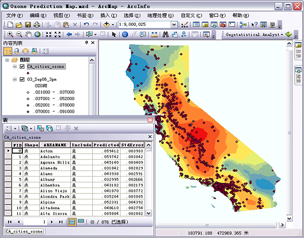 ArcGIS Geostatistical Analyst 教程练习 1